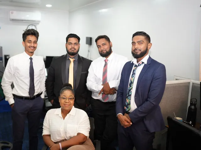 OSS office staff team group photo at their Georgetown, Guyana office